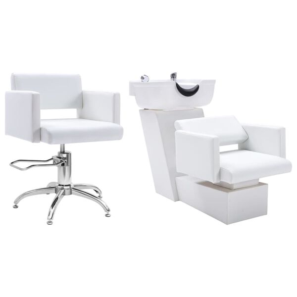 vidaXL Wasstoel met salonstoel kunstleer