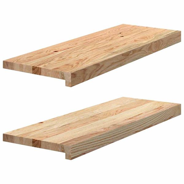 vidaXL Traptreden 2 st 70x25x2 cm onbehandeld massief eikenhout