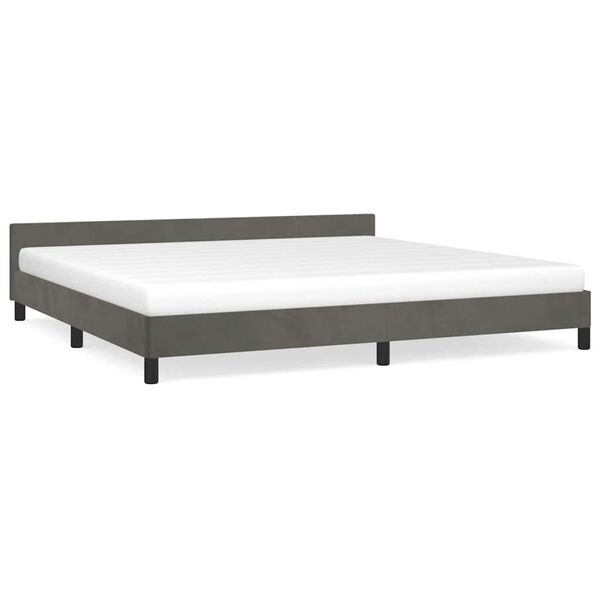 vidaXL Bedframe zonder matras 200x200 cm fluweel donkergrijs