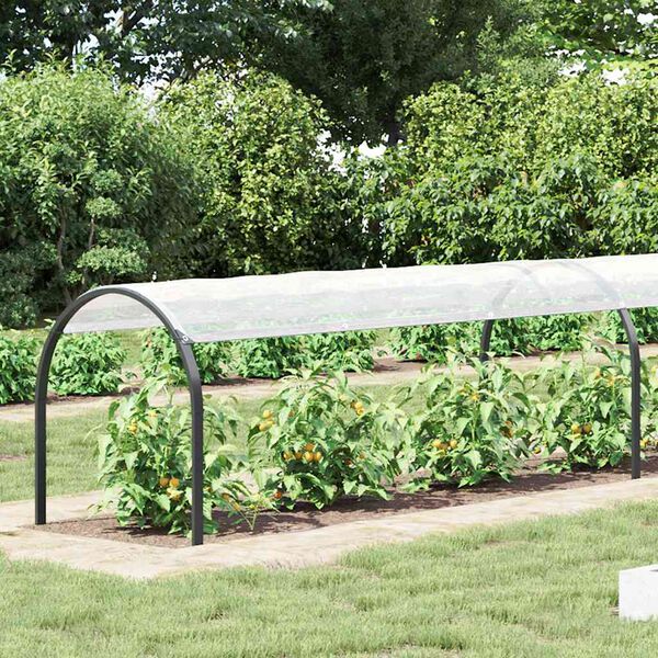 vidaXL Plantenafdekking met zeilringen 1x10 m polyethyleen