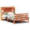 vidaXL Bed met boekenkast zonder matras grenenhout wasbruin 120x190 cm