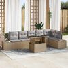 vidaXL Tuin Sofa Set met kussen 7 pcs Beige en Licht Grijs poly rattan