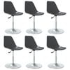 vidaXL Eetkamerstoelen draaibaar 6 st polypropeen grijs