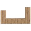vidaXL Tv-meubelset Wandgemonteerd 4 pcs Artisan Eiken Bewerkt hout