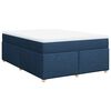 vidaXL Boxspring met matras stof blauw 140x200 cm