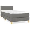 vidaXL Boxspring met matras stof donkergrijs 100x200 cm