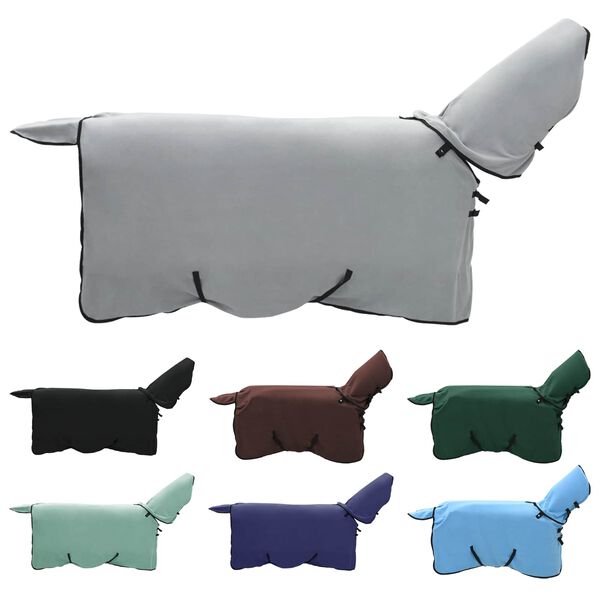 vidaXL Paardendeken Volledig Lichtgrijs en Roze Polyester