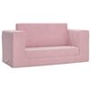 vidaXL Kinderslaapbank 2-zits zacht pluche roze