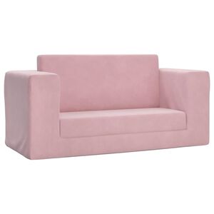 vidaXL Kinderslaapbank 2-zits zacht pluche roze