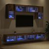 vidaXL TV Wand Eenheden met LED 6 pcs Oud Hout Bewerkt hout