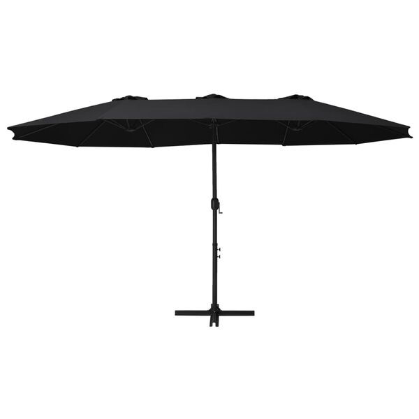 vidaXL Parasol met aluminium paal 460x270 cm zwart