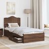 vidaXL Bedframe met hoofdeinde Bruin Eiken 75 x 190 cm Bewerkt hout