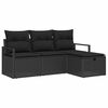 vidaXL Bankstel 4 st 4-Aantal zitplaatsen Zwart poly rattan