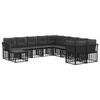 vidaXL Buiten bankenset 11 st Zwart en Donkergrijs Polyester