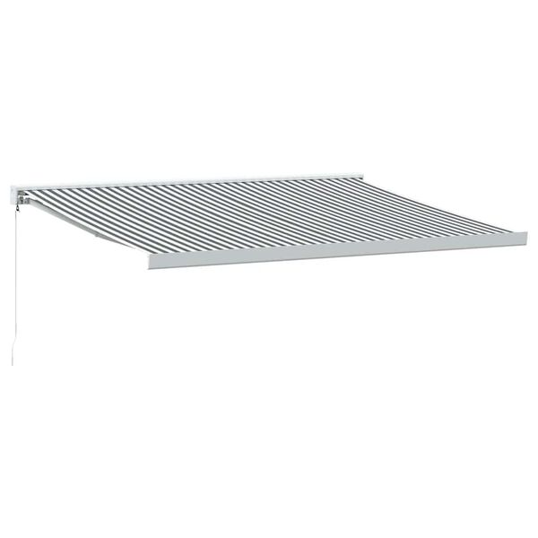 vidaXL Luifel uittrekbaar 4x3 m stof en aluminium antraciet en wit