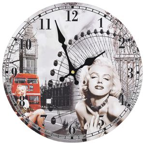 vidaXL Wandklok vintage stijl Marilyn Monroe 30 cm