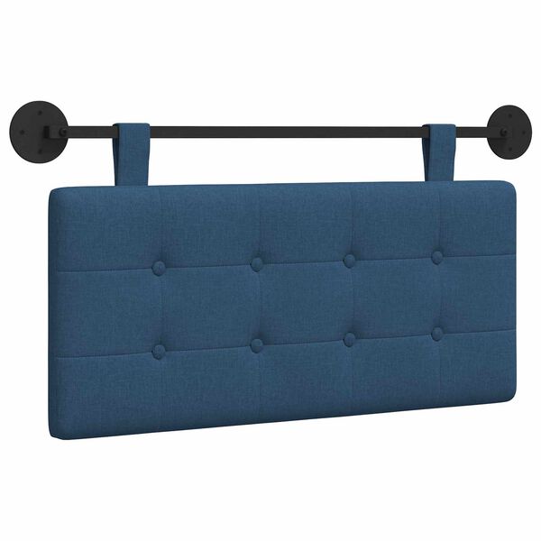 vidaXL Hangend Hoofdeinde Wandgemonteerd Blauw 100 x 55 x 5 cm Stof