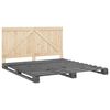 vidaXL Bedframe met hoofdbord massief grenenhout grijs 200x200 cm