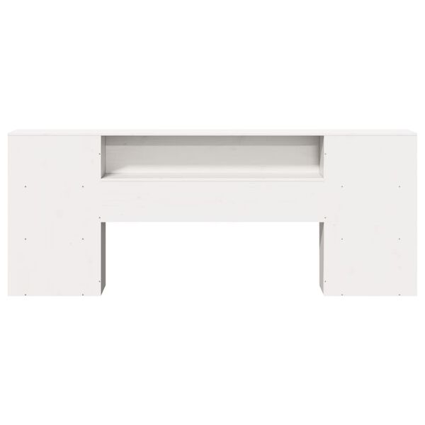 vidaXL Hoofdbord met opbergruimte 200 cm massief grenenhout wit