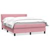 vidaXL Boxspring met matras fluweel roze 160x210 cm
