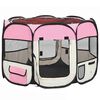vidaXL Hondenren inklapbaar met draagtas 90x90x58 cm roze