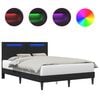 vidaXL Bedframe met LED-stripverlichting Zwart 120 x 200 cm Kunstleer