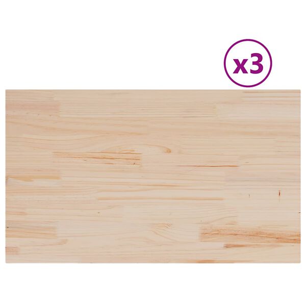 vidaXL Tafelbladen 3 st rechthoekig 80x47x2,5 cm massief grenenhout