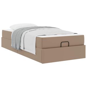 vidaXL Bedframe met matras Anders 2 st Tan PVC