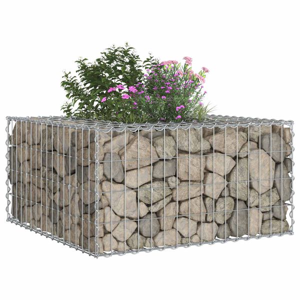 vidaXL Gabion Verhoogd Bed Zilver 80 x 80 x 40 cm Gegalvaniseerd staal