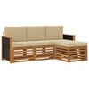vidaXL Buiten bankenset 4 st Natuurlijk en Beige