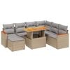 vidaXL 8-delige Loungeset met kussens poly rattan beige