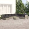vidaXL 9-delige Loungeset met kussens poly rattan grijs