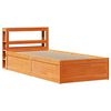 vidaXL Bedframe met hoofdbord massief grenenhout wasbruin 100x200 cm