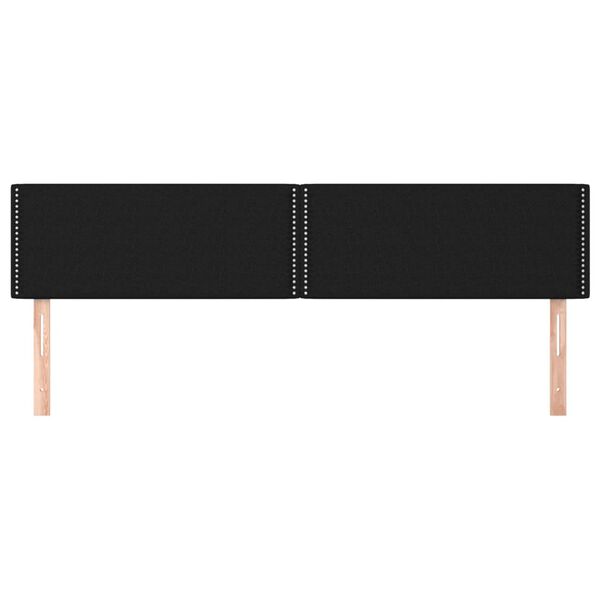 vidaXL Hoofdborden 180x5x78/88 cm stof zwart
