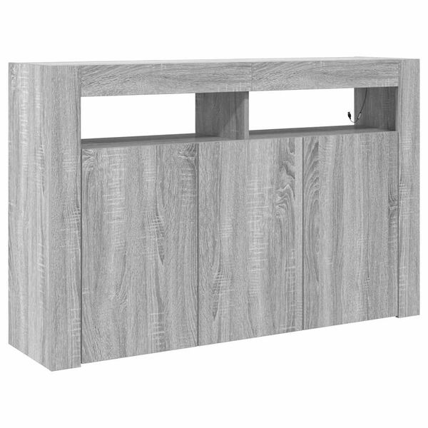 vidaXL Dressoir Grijs Sonoma 116 x 30 x 75 cm Bewerkt hout