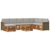 vidaXL Buiten bankenset met kussen 7 pcs Naturel en lichtgrijs