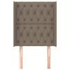 vidaXL Hoofdbord met randen 83x16x118/128 cm stof taupe