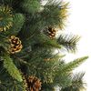 vidaXL Kunstmatige Scharnier Kerstboom met Cones Groen 240 cm