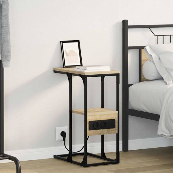 vidaXL Nachtkastje Sonoma eiken 41.5 x 26 x 60.5 cm Bewerkt hout