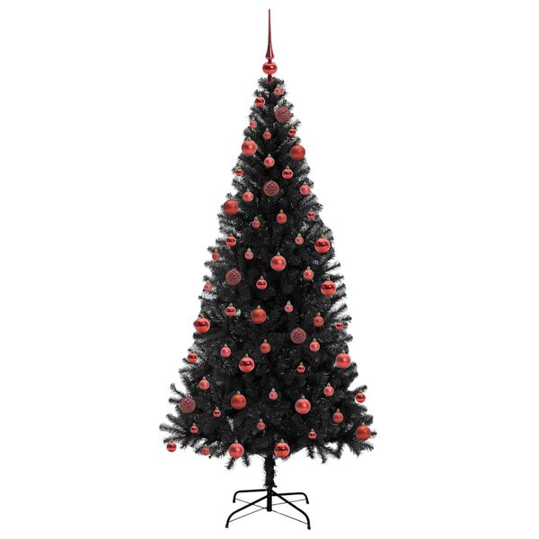 vidaXL Kerstboom met 300 LED met standaard Zwart 180 cm PVC