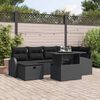vidaXL Tuin Sofa Set met kussen met opslag 7 pcs Zwart Poly riet