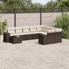 vidaXL 10-delige Loungeset met kussens poly rattan bruin