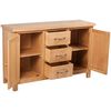 vidaXL Dressoir met 3 lades 110x33,5x70 cm massief eikenhout