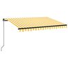 vidaXL Luifel handmatig uittrekbaar 350x250 cm geel en wit
