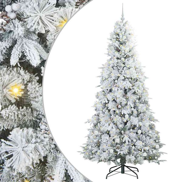 vidaXL Kunstmatige Inklapbare Kerstboom Wit 240 cm PE en PVC