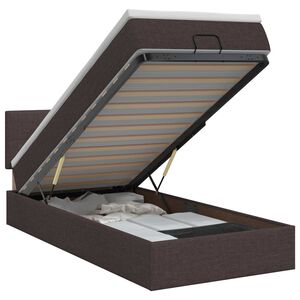 vidaXL Ottoman bed met matras Donkerbruin 100 x 200 cm Stof