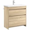 vidaXL Badkamermeubelset Sonoma Eiken 81 x 40 x 84,5 cm Bewerkt hout