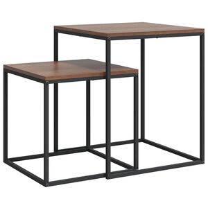 vidaXL Salontafelset 2 st bewerkt hout en metaal