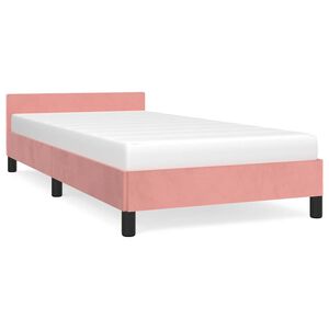 vidaXL Bedframe met hoofdeinde zonder matras 90x190 cm fluweel roze