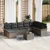 vidaXL Tuin Sofa Set met kussen met opslag 9 pcs Zwart Poly riet